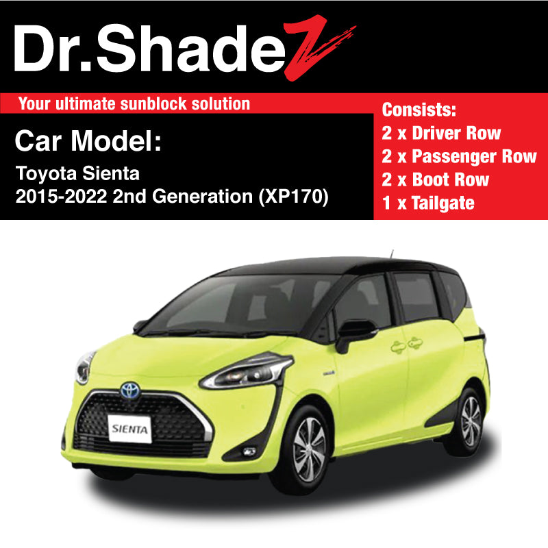 Toyota Sienta 2015-2022 2nd Generation (XP170) Japan Mini MPV Customised Car Window Magnetic Sunshades