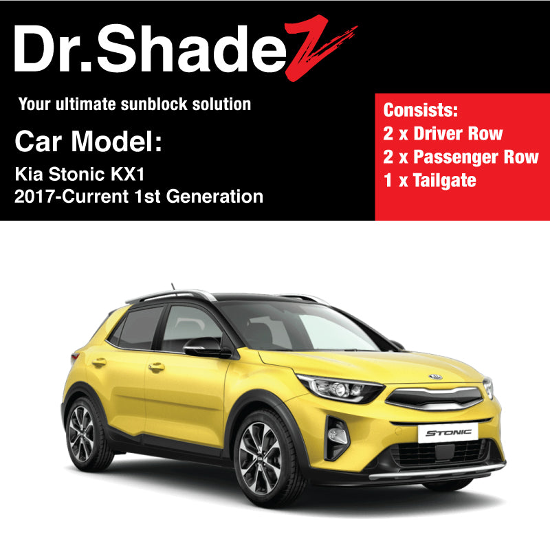 Kia Stonic KX1 2017-Current 1st Generation Korea Subcompact Crossover SUV Customised Car Window Magnetic Sunshades