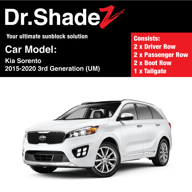 Kia Sorento 2015-2020 3rd Generation (UM) Korea Mid Size Crossover SUV Customised Car Window Magnetic Sunshades