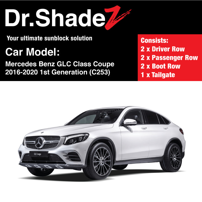 Mercedes Benz GLC Class Coupe 2016-2020 (C253) Germany Luxury SUV Customised Car Window Magnetic Sunshades