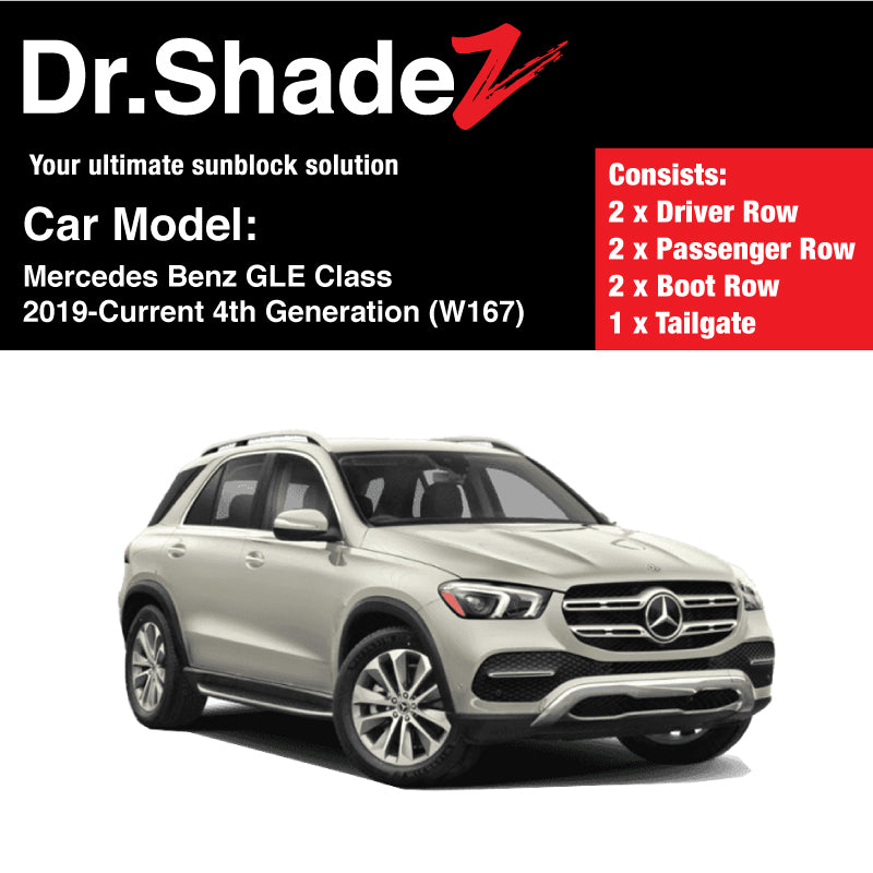 Mercedes Benz GLE Class 2019-Present 4th Generation (W167) German Luxury SUV Customised Car Window Magnetic Sunshades