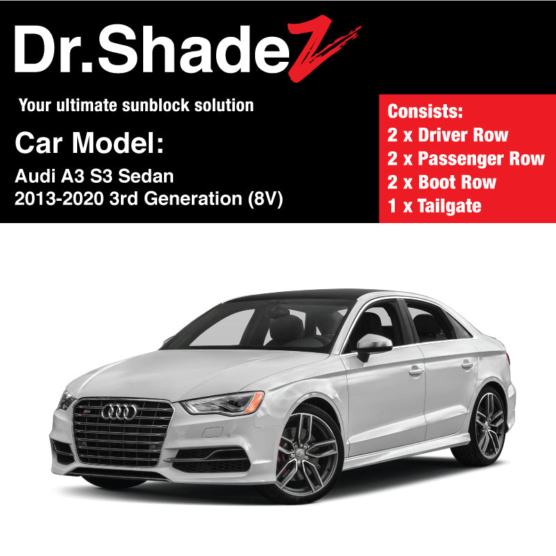 Audi A3 S3 Sedan 2013-2020 3rd Generation (8V) Germany Sedan Car Customised Magnetic Sunshades