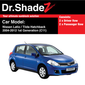 Nissan Latio Tiida Hatchback 2004-2012 1st Generation (C11) Japan Hatchback Customised Car Window Magnetic Sunshades