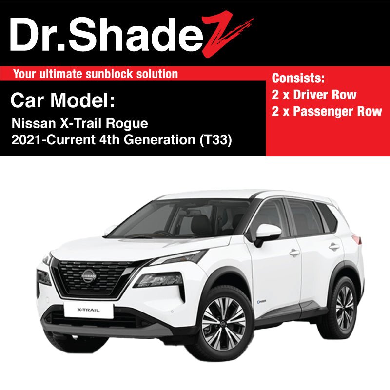 Nissan X-Trail Rogue 2021-Current 4th Generation (T33) Japan Compact Crossover SUV Customised Car Window Magnetic Sunshades