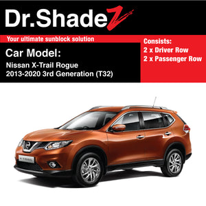 Nissan X-Trail Rogue 2013-2020 3rd Generation (T32) Japan Compact Crossover SUV Customised Car Window Magnetic Sunshades