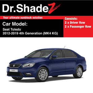 Seat Toledo 2012-2019 4th Generation (MK4 KG) Spain Compact Sedan Customised Car Window Magnetic Sunshades