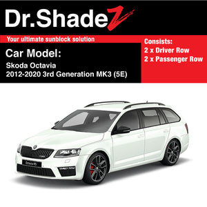 Skoda Octavia 2012-2020 MK3 3rd Generation (5E) Customised Czech Republic Sedan Car Window Magnetic Sunshades