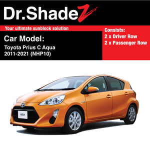 Toyota Prius C Aqua 2011-2021 (NHP10) Japan Hybrid Hatchback Customised Car Window Magnetic Sunshades