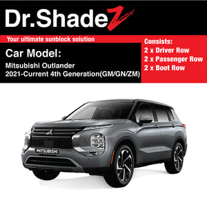 DARKtech Mitsubishi Outlander 2021-Current 4th Generation (GM/ GN/ ZM) Japan 7 Seater Crossover Customised SUV Window Magnetic Sunshades