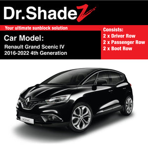 Renault Grand Scenic IV 2016-2022 4th Generation France Compact Multi Purpose Vehicle Customised MPV Window Magnetic Sunshades