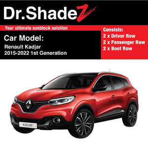 Renault Kadjar 2015-2022 1st Generation France Compact SUV Customised Car Window Magnetic Sunshades