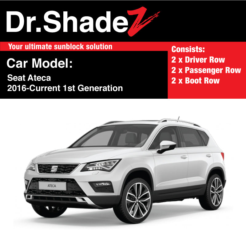 Seat Ateca 2016-Current 1st Generation Spain Compact SUV Customised Car Window Magnetic Sunshades