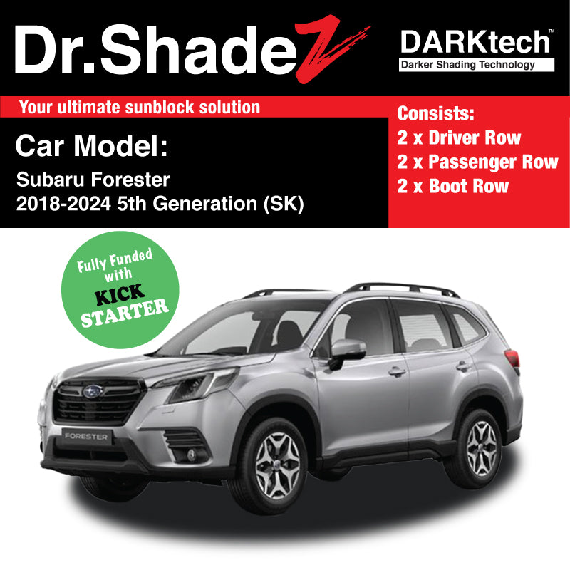 DARKtech Subaru Forester 2018-2024 5th Generation (SK) Japanese Subcompact Crossover SUV Customised SUV Window Magnetic Sunshades