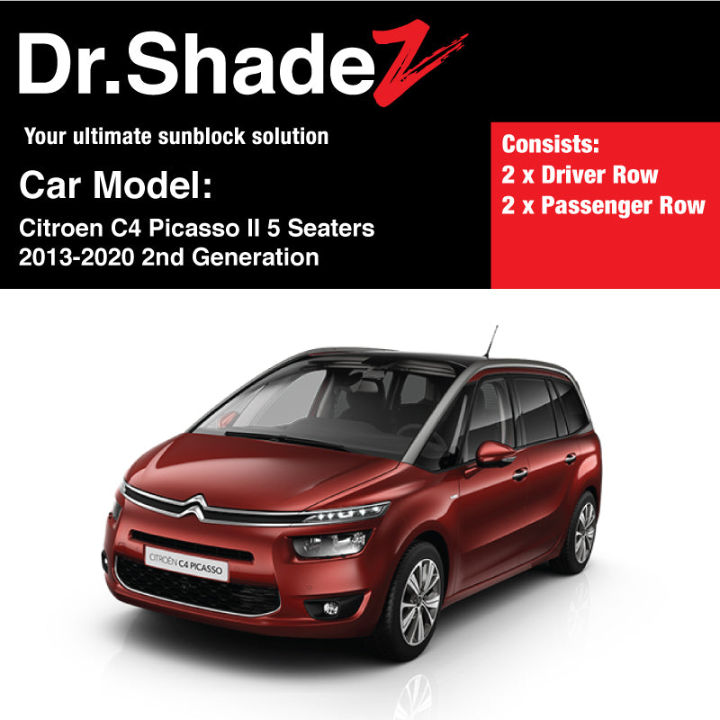 Citroen C4 Picasso II 5 Seaters 2013-2020 2nd Generation France Compact Hatchback Customised Car Window Magnetic Sunshades