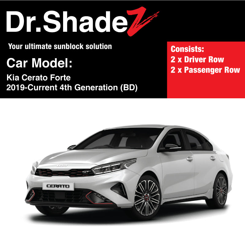 Kia Cerato Forte 2019-Current 3rd Generation (BD) Korea Sedan Customised Car Window Magnetic Sunshades