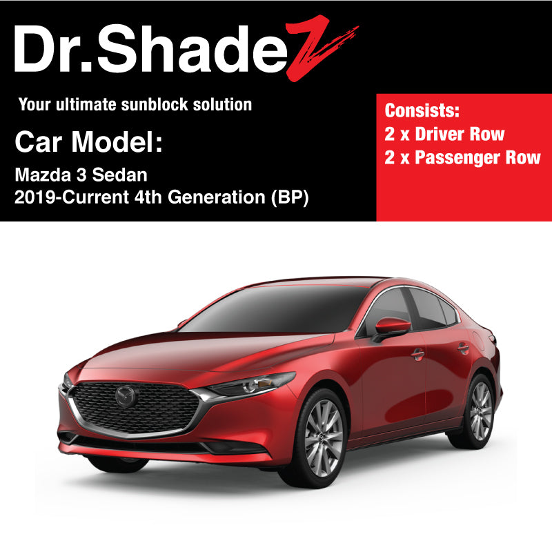 Mazda 3 Axela Sedan 2019-Current 4th Generation (BP) Japan Sedan Customised Car Window Magnetic Sunshades