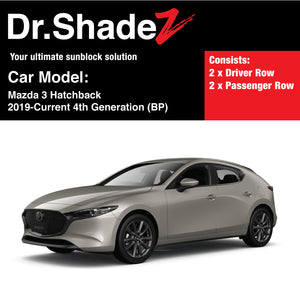 Mazda 3 Axela Hatchback 2019-Current 4th Generation (BP) Japan Hatchback Customised Car Window Magnetic Sunshades