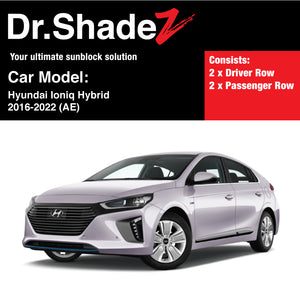 Hyundai Ioniq Hybrid Plug-In 2016-2022 (AE) Korea Sedan Customised Car Window Magnetic Sunshades