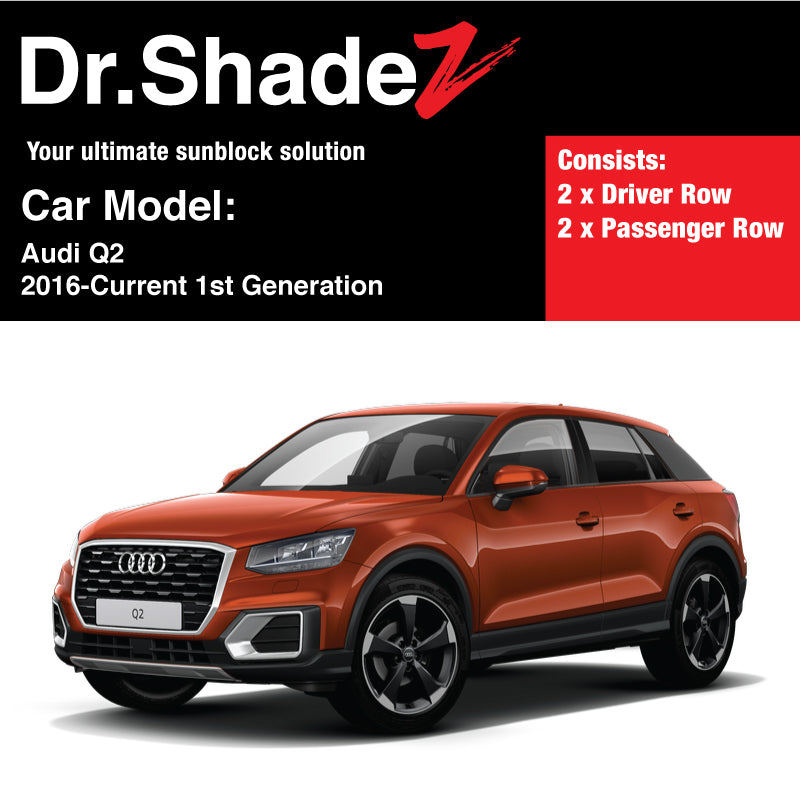 Audi Q2 2016-Current 1st Generation Customised German Luxury Compact Crossover SUV Window Magnetic Sunshades