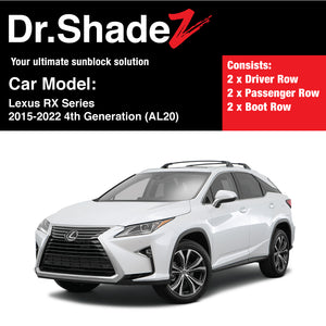 Lexus RX Series 2015-2022 4th Generation (AL20) Japan Luxury Compact Crossover SUV Customised Car Window Magnetic Sunshades