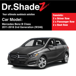 Mercedes Benz B Class 2011-2018 2nd Generation (W246) Germany Hatchback Customised Car Window Magnetic Sunshades