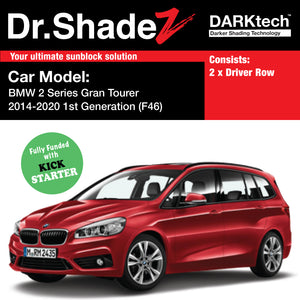 DARKtech BMW 2 Series Gran Tourer 2014-2021 1st Generation (F46) Customised Japan Car Window Magnetic Sunshades