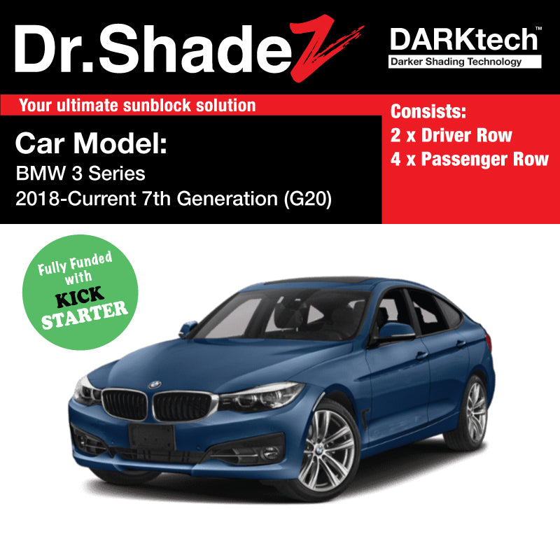 DARKtech BMW 3 series 2018-Current 7th Generation (G20) Customised Germany Luxury Sedan Car Window Magnetic Sunshades