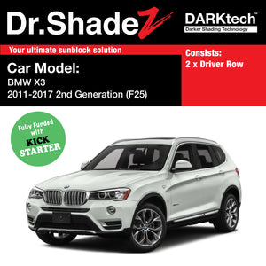 DARKtech BMW X3 Series 2010-2017 2nd Generation (F25) Customised Germany SUV Car Window Magnetic Sunshades