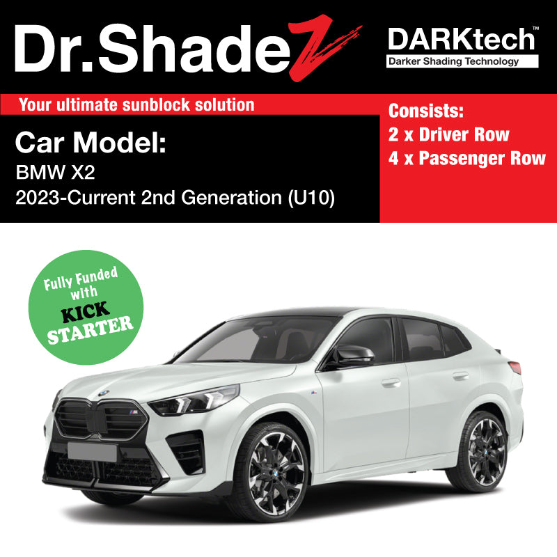 Dr Shadez DARKtech BMW X2 2023-Current 2nd Generation (U10) Germany SUV Customised Magnetic Sunshades