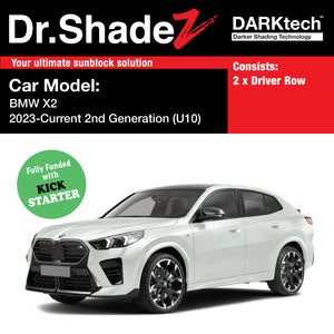 Dr Shadez DARKtech BMW X2 2023-Current 2nd Generation (U10) Germany SUV Customised Magnetic Sunshades