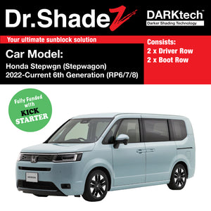 Dr Shadez DARKtech Honda Stepwagon Spada 2022-Current 6th Generation (RP6-8) Customised MPV Car Window Magnetic Sunshades