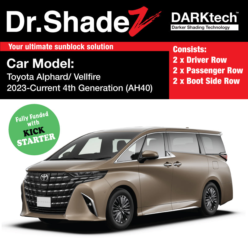 DARKtech Toyota Alphard Vellfire 2023-Current 4th Generation (AH40) Customised Magnetic Sunshades