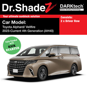 DARKtech Toyota Alphard Vellfire 2023-Current 4th Generation (AH40) Customised Magnetic Sunshades