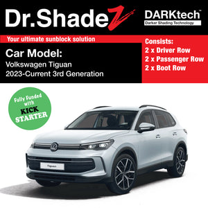 DARKtech Volkswagen Tiguan 2023-Current 3rd Generation Customised Car Window Magnetic Sunshades