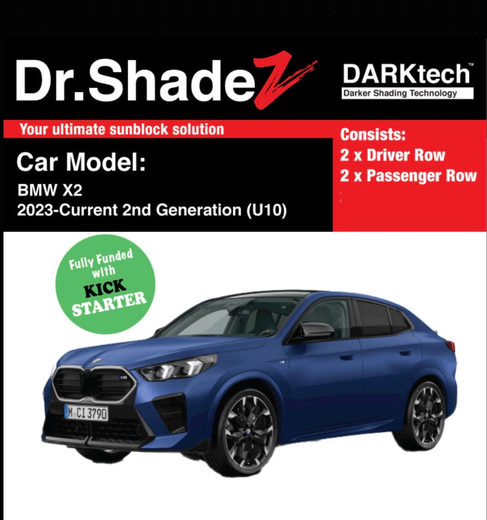 Dr Shadez DARKtech BMW X2/IX2 2023-Current 2nd Generation (U10) Germany SUV Customised Magnetic Sunshades